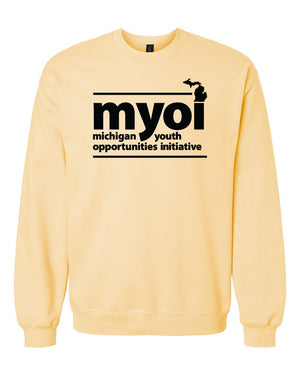MYOI Allegan/Barry Fall Fundraiser Crewneck Yellow Haze front view