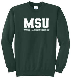 Custom Printed Apparel | JMC Pop - Up Shop - Dark Green Fleece Crewneck Sweatshirt - JMC Fall 2025 - 18335