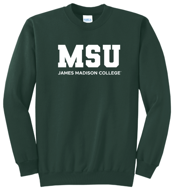 Custom Printed Apparel | JMC Pop - Up Shop - Dark Green Fleece Crewneck Sweatshirt - JMC Fall 2025 - 18335