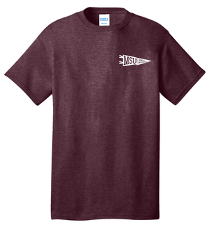Custom Printed Apparel | JMC Pop - Up Shop - Heather Athletic Maroon Cotton Tee - JMC Fall 2025 - 18335