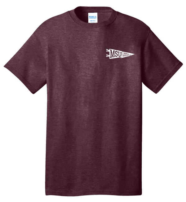 Custom Printed Apparel | JMC Pop - Up Shop - Heather Athletic Maroon Cotton Tee - JMC Fall 2025 - 18335