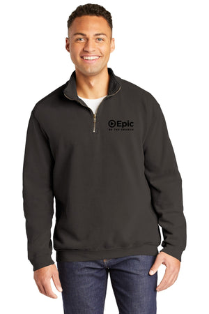 Epic Church 20th Anniversary Quarter Zip Pepper front view