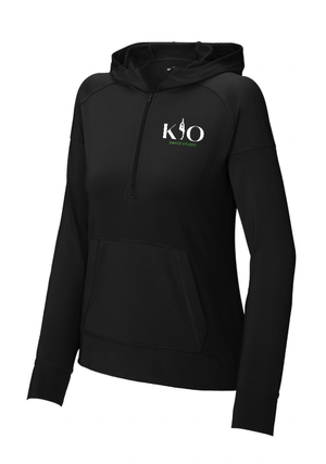 Custom Apparel - Screen Printing - Kick it Out Dance - Women's 1/2 Zip Hoodie with Pocket - Kick it Out Dance - 15666