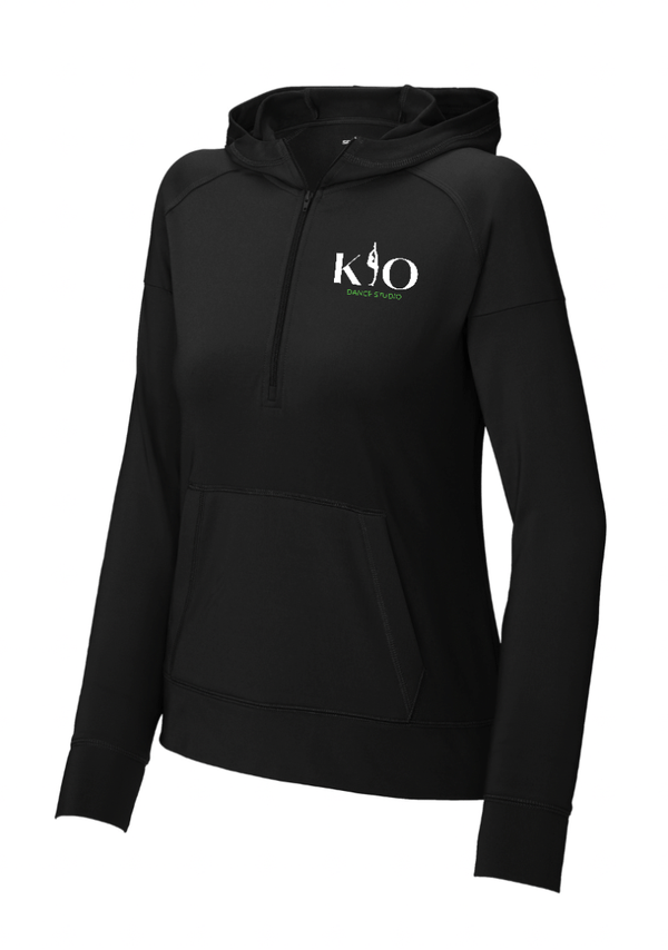 Custom Apparel - Screen Printing - Kick it Out Dance - Women's 1/2 Zip Hoodie with Pocket - Kick it Out Dance - 15666