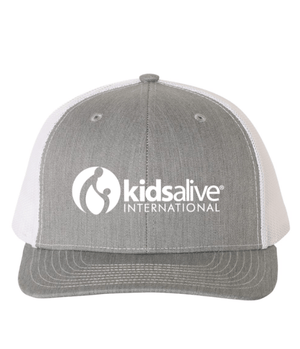 Custom Apparel - Screen Printing - Kids Alive - Snapback Trucker Cap - (Grey/White) (Grey/Charcoal/Black) - Kids Alive On Demand