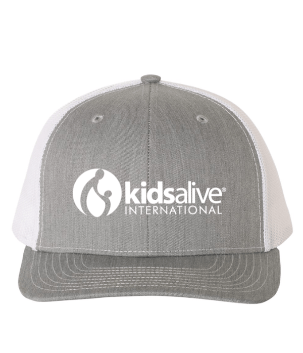 Custom Apparel - Screen Printing - Kids Alive - Snapback Trucker Cap - (Grey/White) (Grey/Charcoal/Black) - Kids Alive On Demand