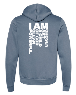 Custom Apparel - Screen Printing - Kids Alive - Steel Blue Fleece Hoodie - Kids Alive On Demand