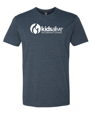 Custom Printed Apparel | Kids Alive - Unisex Cotton T-Shirt - Heather Grey / Midnight Navy - Kids Alive On Demand