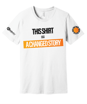 Custom Printed Apparel | Kids Alive - Unisex T-Shirt (Ten for Them Design) White/ Grey - Kids Alive On Demand