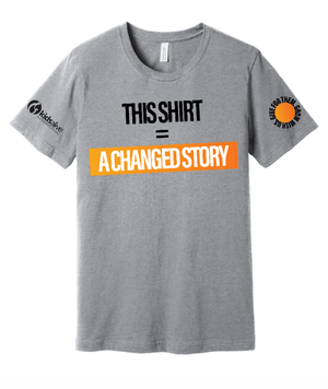 Custom Printed Apparel | Kids Alive - Unisex T-Shirt (Ten for Them Design) White/ Grey - Kids Alive On Demand