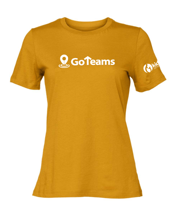 Custom Apparel - Screen Printing - Kids Alive - Women's Relaxed T-Shirt - Mustard / Vintage Navy - Kids Alive On Demand