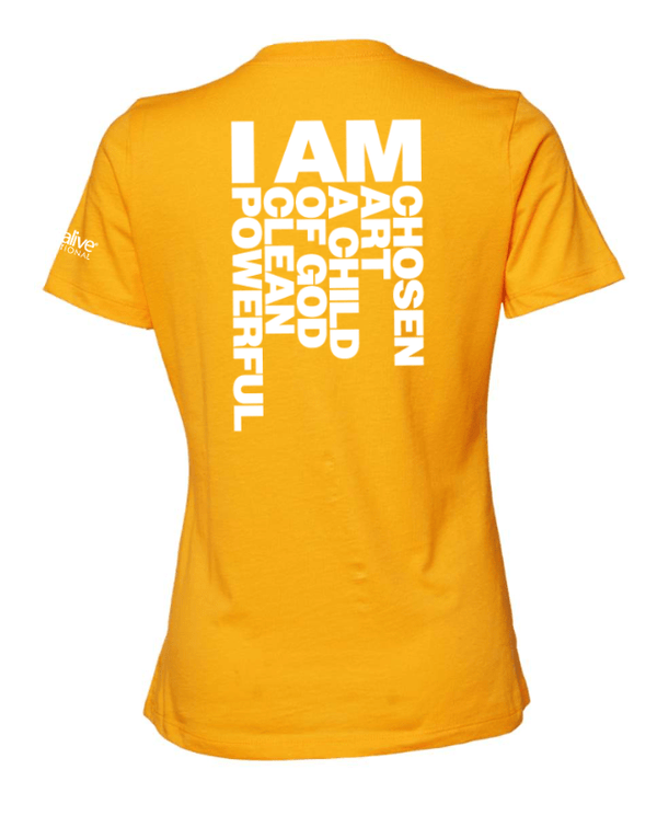 Custom Apparel - Screen Printing - Kids Alive - Women's Relaxed T-Shirt - Mustard / Vintage Navy - Kids Alive On Demand