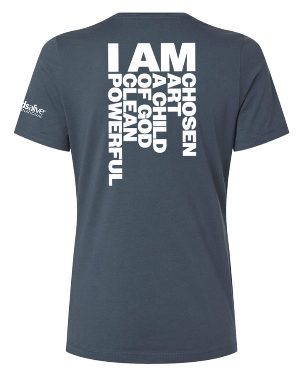 Custom Apparel - Screen Printing - Kids Alive - Women's Relaxed T-Shirt - Mustard / Vintage Navy - Kids Alive On Demand