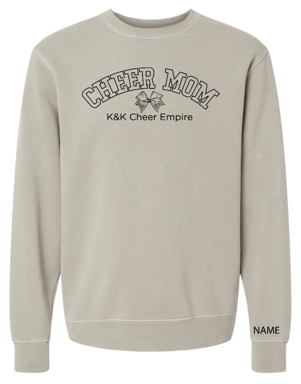Custom Printed Apparel | K&K Cheer Gear - Adult Unisex Crewneck "Cheer Mom Design" (Light Purple/Cement) (PERSONALIZATION OPTIONAL) - K&K Cheer Gear W25 - 18345