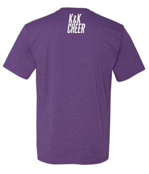 Custom Printed Apparel | K&K Cheer Gear - Adult Unisex Purple T-Shirt "Life of a Cheer Girl Design" - K&K Cheer Gear W25 - 18345