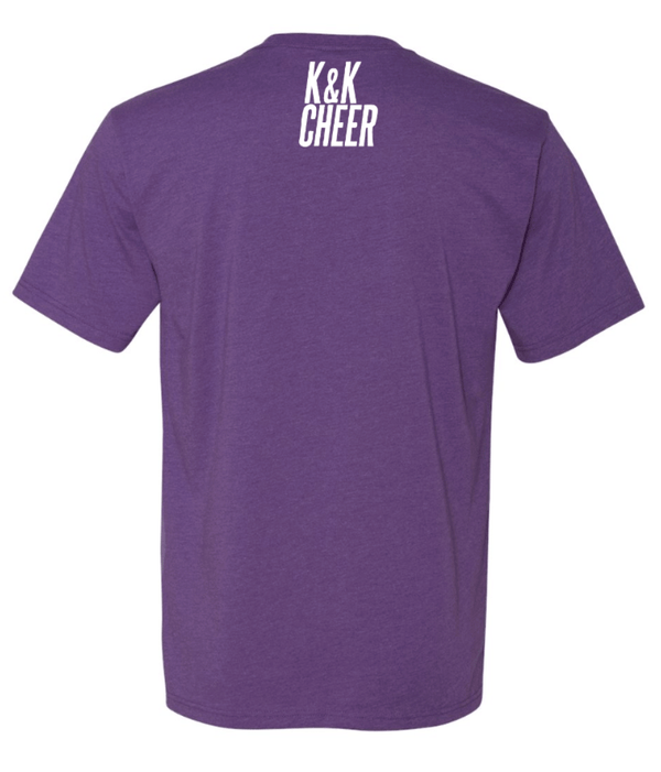 Custom Printed Apparel | K&K Cheer Gear - Adult Unisex Purple T-Shirt "Life of a Cheer Girl Design" - K&K Cheer Gear W25 - 18345