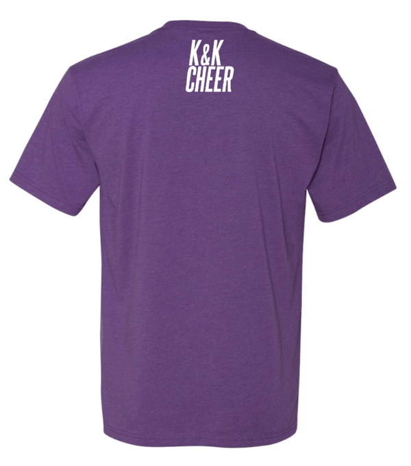 Custom Printed Apparel | K&K Cheer Gear - Adult Unisex Purple T-Shirt "Life of a Cheer Mom Design" - K&K Cheer Gear W25 - 18345