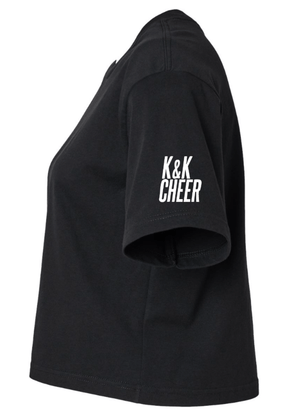 Custom Printed Apparel | K&K Cheer Gear - Women's Black Boxy Tee "Slay Design" - K&K Cheer Gear W25 - 18345