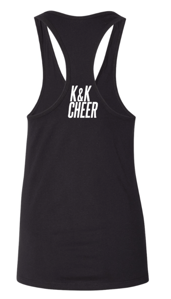 Custom Printed Apparel | K&K Cheer Gear - Women's Black Jersey Racerback Tank "Slay Design" - K&K Cheer Gear W25 - 18345