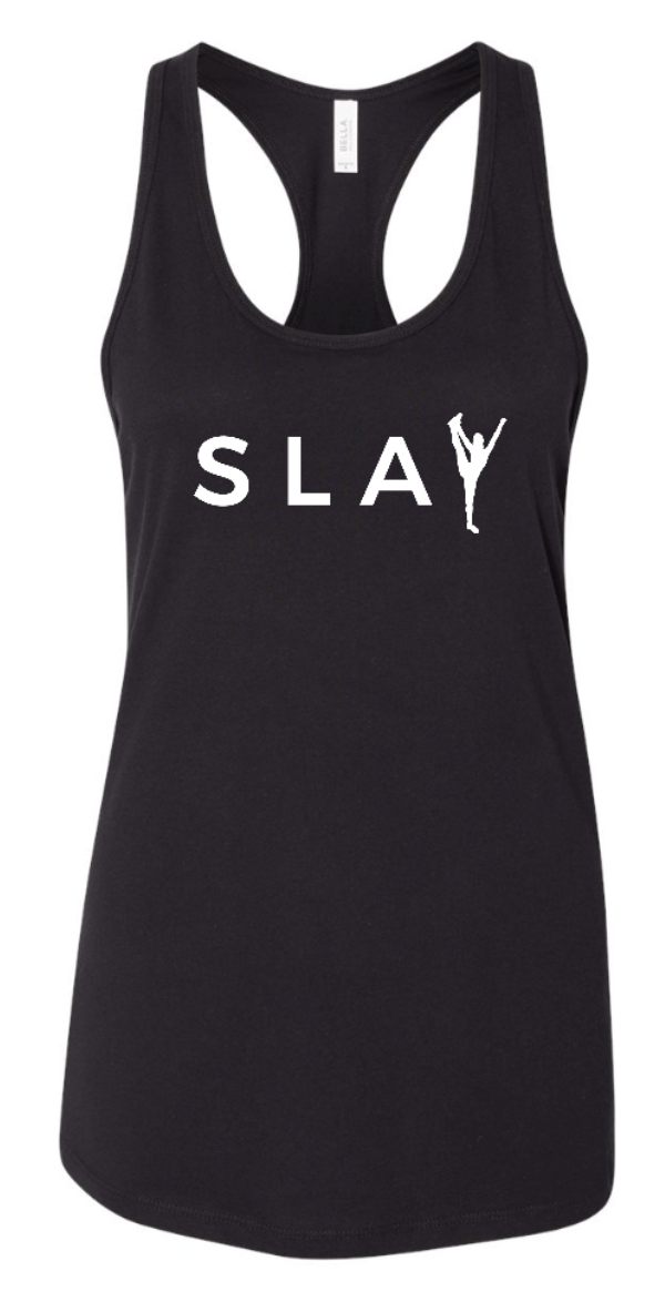 Custom Printed Apparel | K&K Cheer Gear - Women's Black Jersey Racerback Tank "Slay Design" - K&K Cheer Gear W25 - 18345