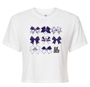 Custom Printed Apparel | K&K Cheer Gear - Women's Crop Top "Bows Design" (MULTIPLE COLOR CHOICES) - K&K Cheer Gear W25 - 18345