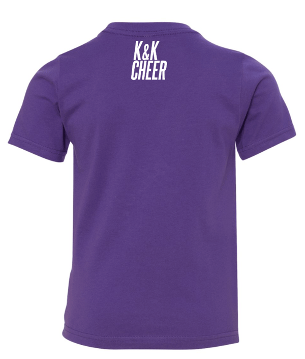 Custom Printed Apparel | K&K Cheer Gear - Youth Purple T-Shirt "Life of a Cheer Girl Design" - K&K Cheer Gear W25 - 18345