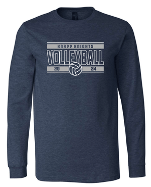 Custom Apparel - Screen Printing - Knapp Knights Volleyball - Adult Unisex Long Sleeve T-Shirt (NAME & NUMBER OPTIONAL) - Knapp Knights Volleyball - 16528