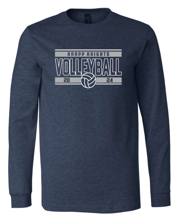 Custom Apparel - Screen Printing - Knapp Knights Volleyball - Adult Unisex Long Sleeve T-Shirt (NAME & NUMBER OPTIONAL) - Knapp Knights Volleyball - 16528
