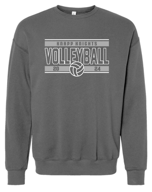 Custom Apparel - Screen Printing - Knapp Knights Volleyball - Drop Shoulder Crewneck Sweatshirt (Navy, Dk. Grey) (NAME & NUMBER OPTIONAL) - Knapp Knights Volleyball - 16528
