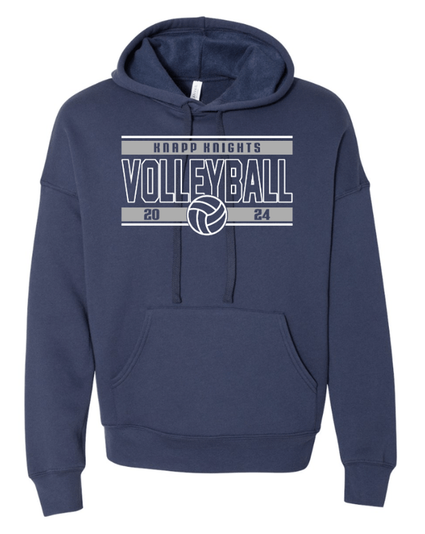 Custom Apparel - Screen Printing - Knapp Knights Volleyball - Fleece Drop Shoulder Hoodie (NAME & NUMBER OPTIONAL) - Knapp Knights Volleyball - 16528