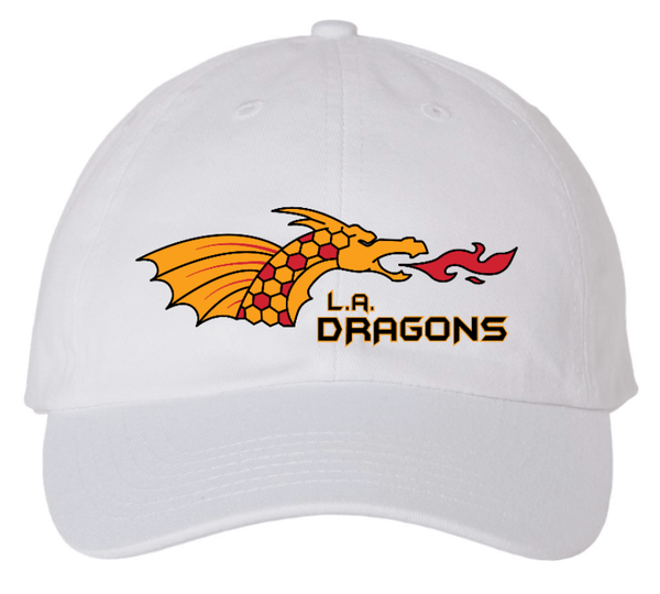 Custom Printed Apparel | LA Dragons Fall 2025 - Adult Dad Hats (White/Black) - LA Dragons Fall 2025 - 18449