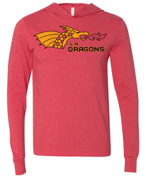 Custom Printed Apparel | LA Dragons Fall 2025 - Adult Hooded Long Sleeve (Heather Red/Deep Heather) - LA Dragons Fall 2025 - 18449