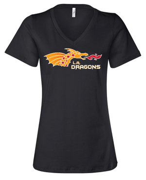 Custom Printed Apparel | LA Dragons Fall 2025 - Women's V - Neck Tee (Multiple Color Options) - LA Dragons Fall 2025 - 18449