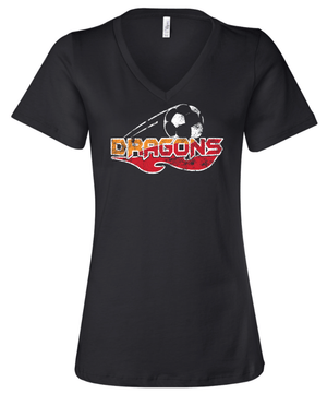 Custom Printed Apparel | LA Dragons Fall 2025 - Women's V - Neck Tee (Multiple Color Options) - LA Dragons Fall 2025 - 18449