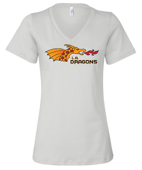 Custom Printed Apparel | LA Dragons Fall 2025 - Women's V - Neck Tee (Multiple Color Options) - LA Dragons Fall 2025 - 18449