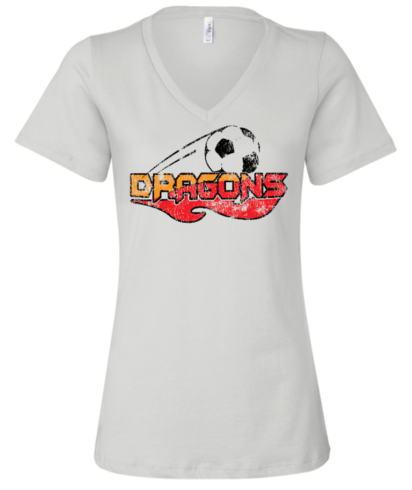 Custom Printed Apparel | LA Dragons Fall 2025 - Women's V - Neck Tee (Multiple Color Options) - LA Dragons Fall 2025 - 18449