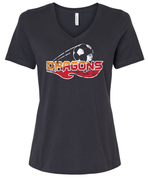 Custom Printed Apparel | LA Dragons Fall 2025 - Women's V - Neck Tee (Multiple Color Options) - LA Dragons Fall 2025 - 18449