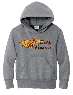 Custom Printed Apparel | LA Dragons Fall 2025 - Youth Hooded Sweatshirt (Athletic Heather/Black) (Personalization Optional) - LA Dragons Fall 2025 - 18449