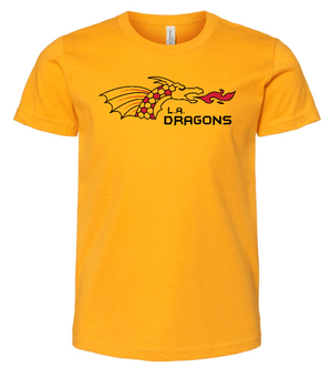 Custom Printed Apparel | LA Dragons Fall 2025 - Youth T-Shirt (Gold/Dark Grey) - LA Dragons Fall 2025 - 18449