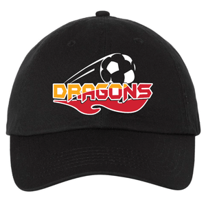 Custom Printed Apparel | LA Dragons Holiday Store 2025 | Adult Dad Black Hat "Soccer Design" - LA Dragons Holiday 25 - 18748