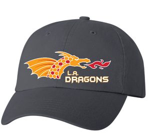 Custom Printed Apparel | LA Dragons Holiday Store 2025 | Adult Dad Hat Charcoal "Dragon Design" - LA Dragons Holiday 25 - 18748