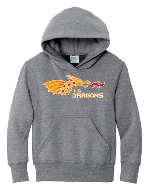 Custom Printed Apparel | LA Dragons Holiday Store 2025 | Youth Athletic Heather Hoodie "Dragon Design" (PERSONALIZATION OPTIONAL) - LA Dragons Holiday 25 - 18748