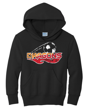 Custom Printed Apparel | LA Dragons Holiday Store 2025 | Youth Black Hoodie "Soccer Design" (PERSONALIZATION OPTIONAL) - LA Dragons Holiday 25 - 18748