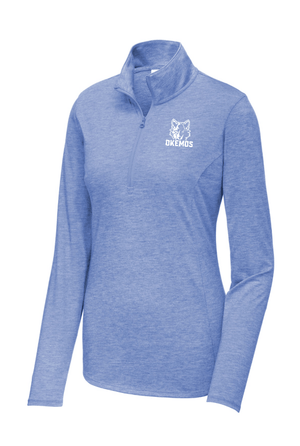 Custom Apparel - Screen Printing - Ladies PosiCharge Tri - Blend Wicking 1/4 - Zip Pullover - Cornell Winter 2023 - 14959