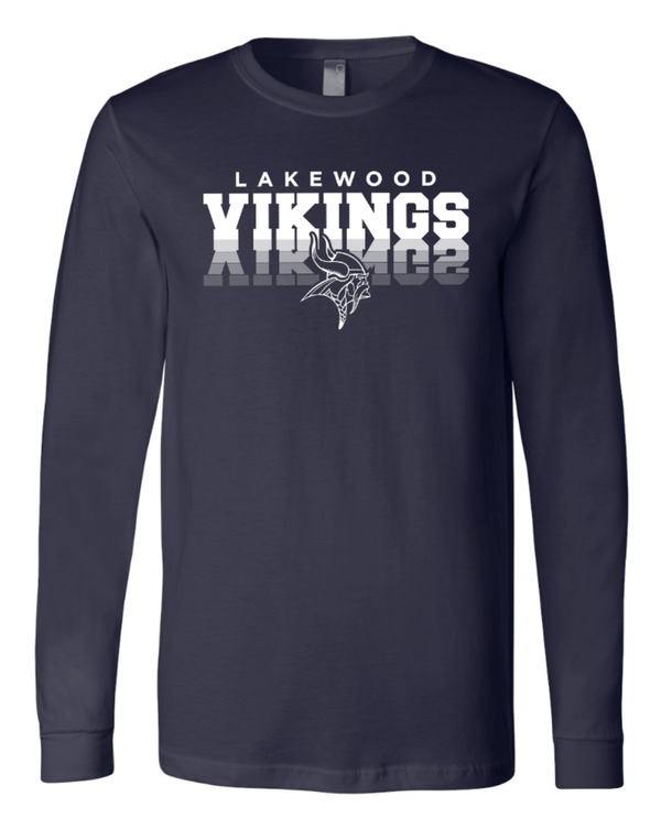 Custom Apparel - Screen Printing - Lakewood Vikings - Unisex Long Sleeve T-Shirt (Mirror Design) - Lakewood vikings