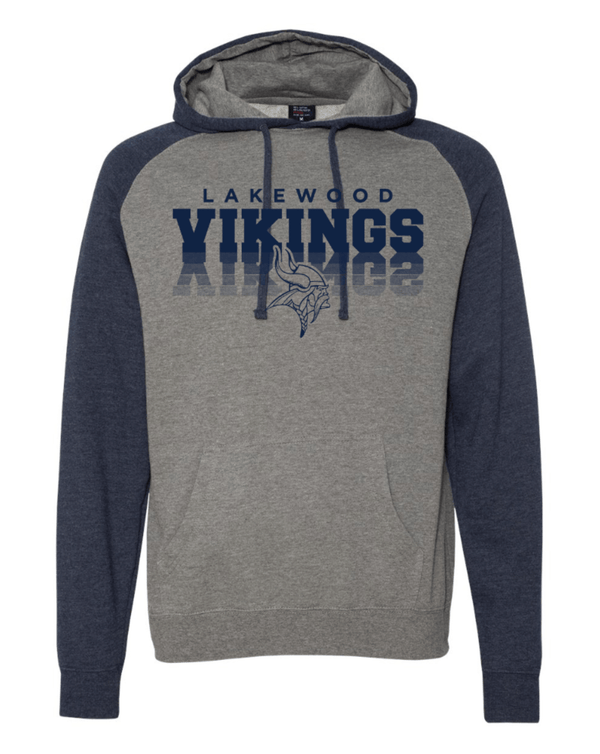 Custom Apparel - Screen Printing - Lakewood Vikings - Unisex Raglan Hoodie (Mirror Design) - Lakewood vikings