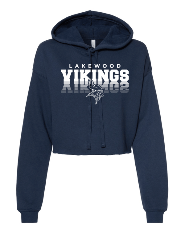 Custom Apparel - Screen Printing - Lakewood Vikings - Women's Crop Fleece Hoodie (Mirror Design) - Lakewood vikings