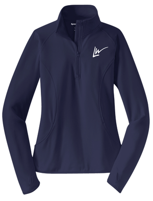 Custom Apparel - Screen Printing - Lakewood Vikings - Women's Embroidered Stretch 1/4 - Zip Pullover - Lakewood vikings