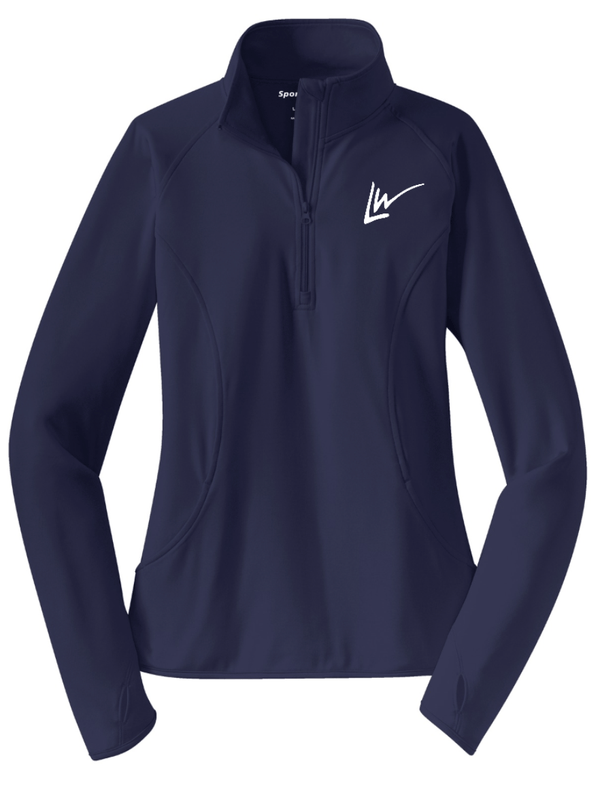 Custom Apparel - Screen Printing - Lakewood Vikings - Women's Embroidered Stretch 1/4 - Zip Pullover - Lakewood vikings