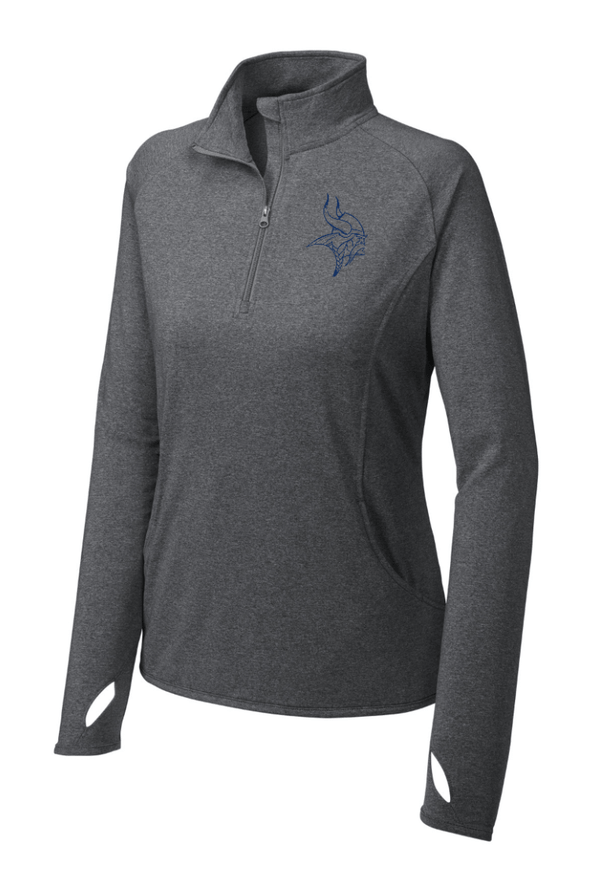 Custom Apparel - Screen Printing - Lakewood Vikings - Women's Embroidered Stretch 1/4 - Zip Pullover - Lakewood vikings